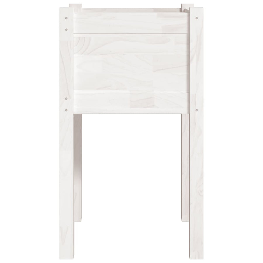 Plantenbak 40X40X70 Cm Massief Grenenhout 1 Wit