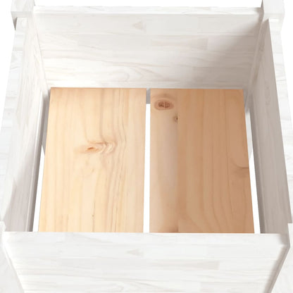 Plantenbak 40X40X70 Cm Massief Grenenhout 1 Wit