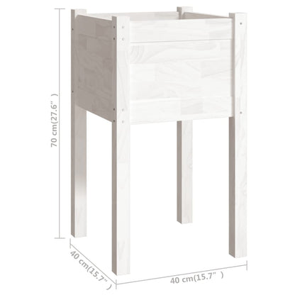 Plantenbak 40X40X70 Cm Massief Grenenhout 1 Wit