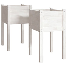 Plantenbakken 40X40X70 Cm Massief Grenenhout 2 1 Wit
