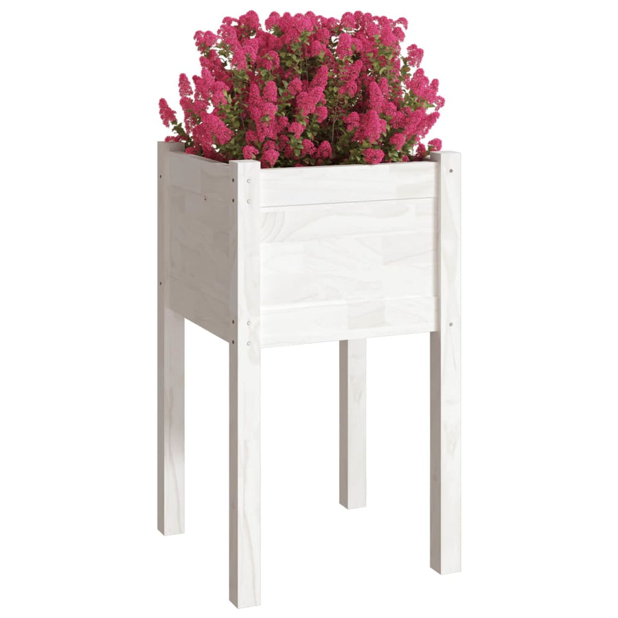 Plantenbakken 40X40X70 Cm Massief Grenenhout 2 1 Wit