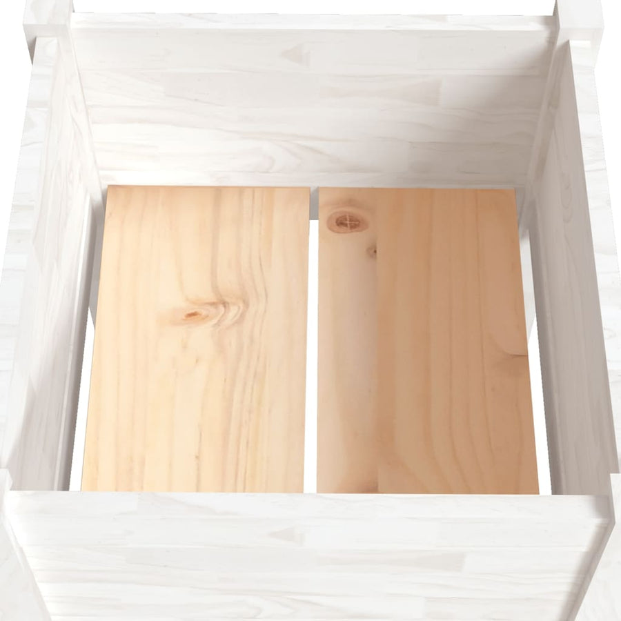 Plantenbakken 40X40X70 Cm Massief Grenenhout 2 1 Wit