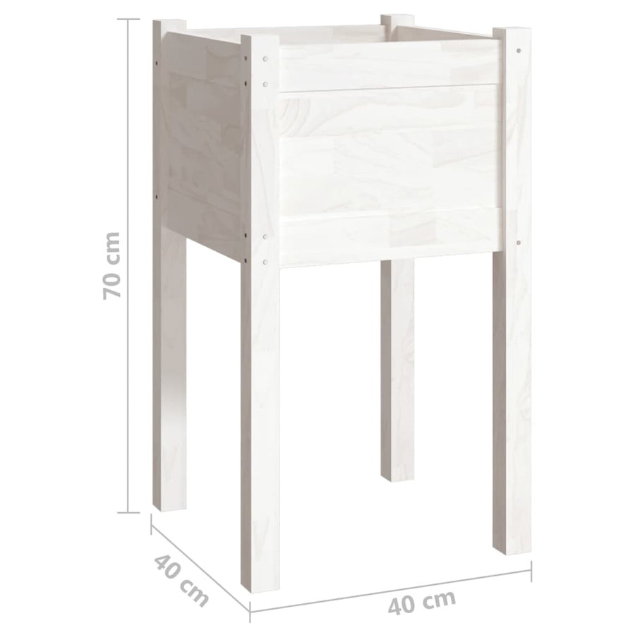 Plantenbakken 40X40X70 Cm Massief Grenenhout 2 1 Wit