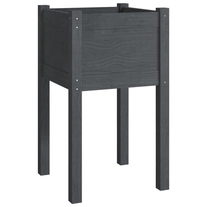 Plantenbak 40X40X70 Cm Massief Grenenhout 1 Grijs