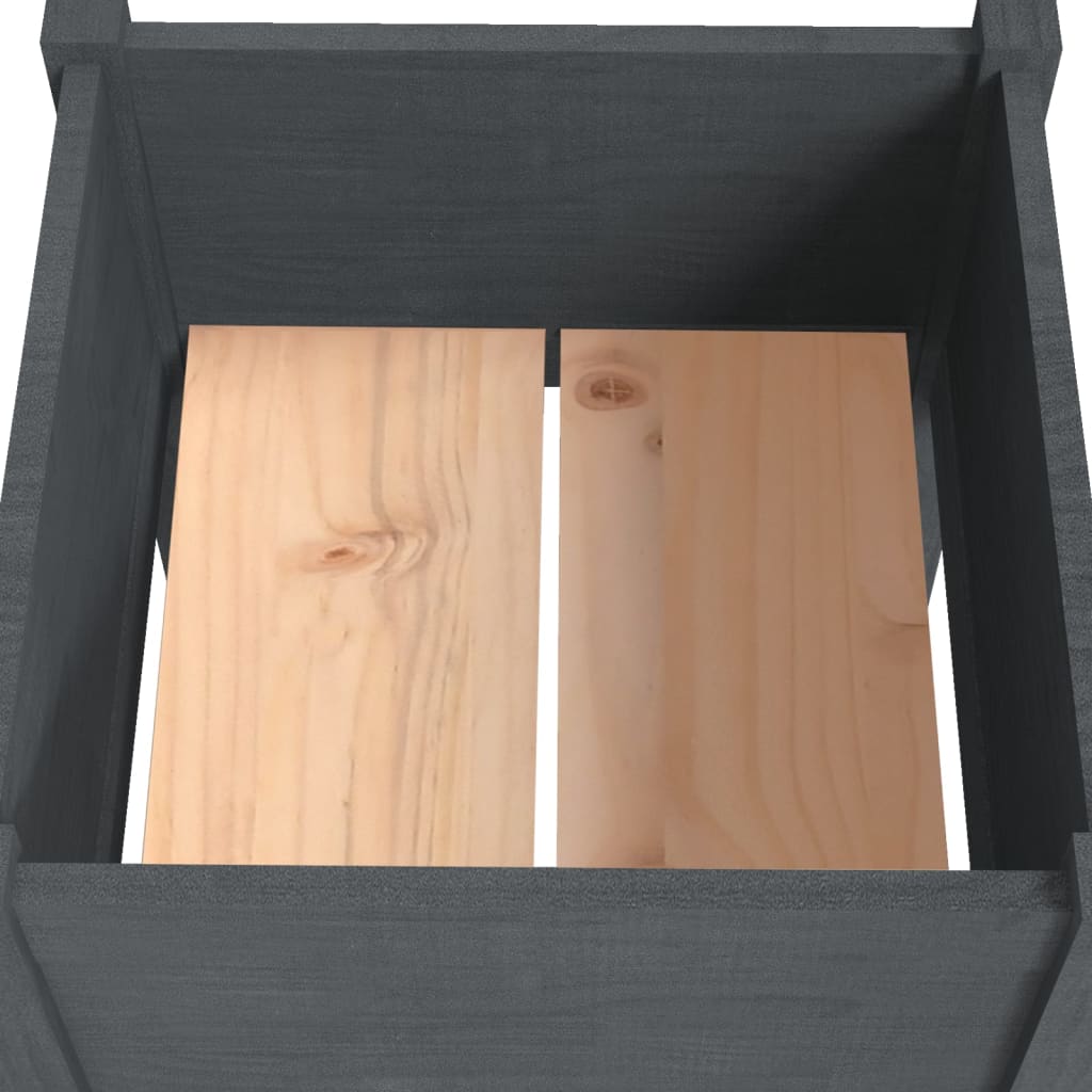 Plantenbak 40X40X70 Cm Massief Grenenhout 1 Grijs