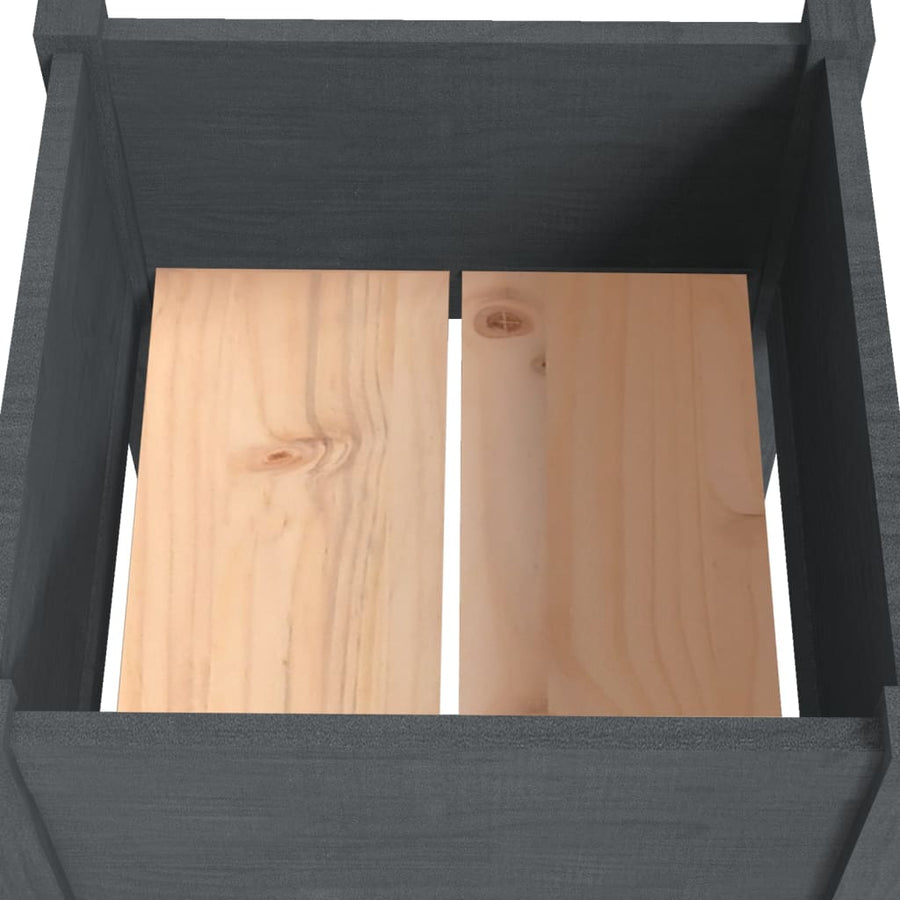 Plantenbak 40X40X70 Cm Massief Grenenhout 1 Grijs