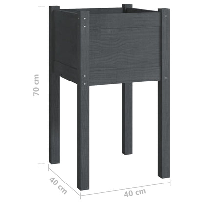 Plantenbak 40X40X70 Cm Massief Grenenhout 1 Grijs
