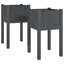 Plantenbakken 40X40X70 Cm Massief Grenenhout 2 1 Grijs