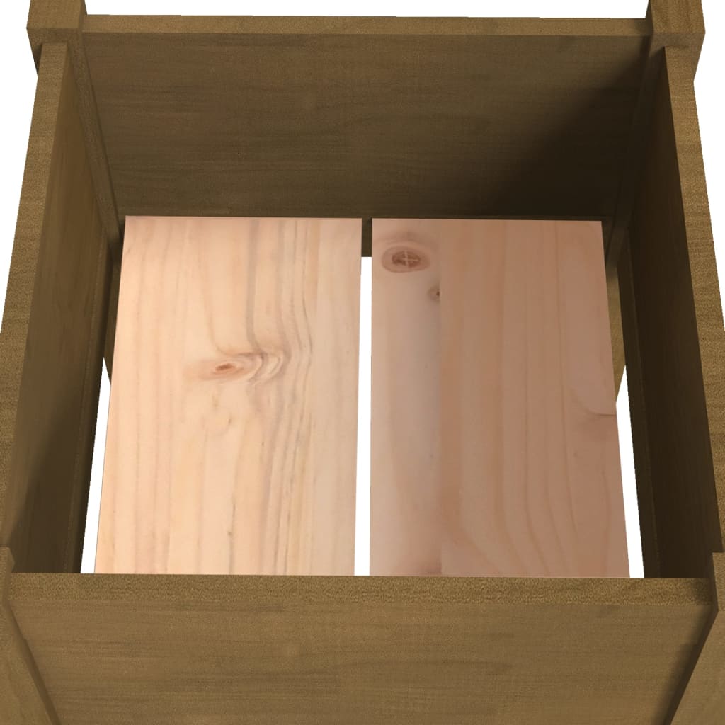 Plantenbak 40X40X70 Cm Massief Grenenhout 1 Honingbruin