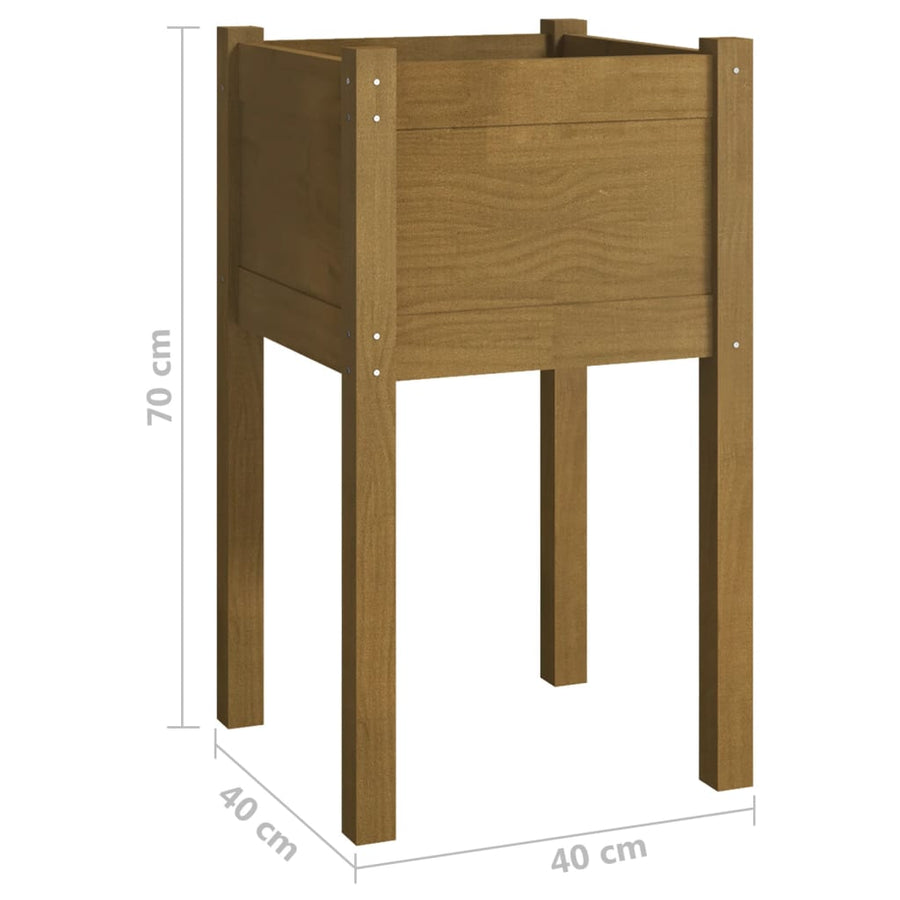 Plantenbak 40X40X70 Cm Massief Grenenhout 1 Honingbruin