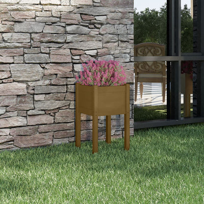 Plantenbak 40X40X70 Cm Massief Grenenhout 1 Honingbruin