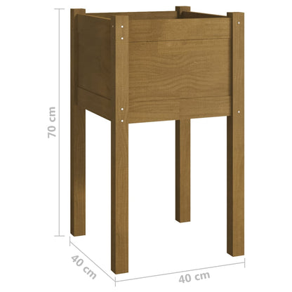Plantenbakken 40X40X70 Cm Massief Grenenhout 2 1 Honingbruin