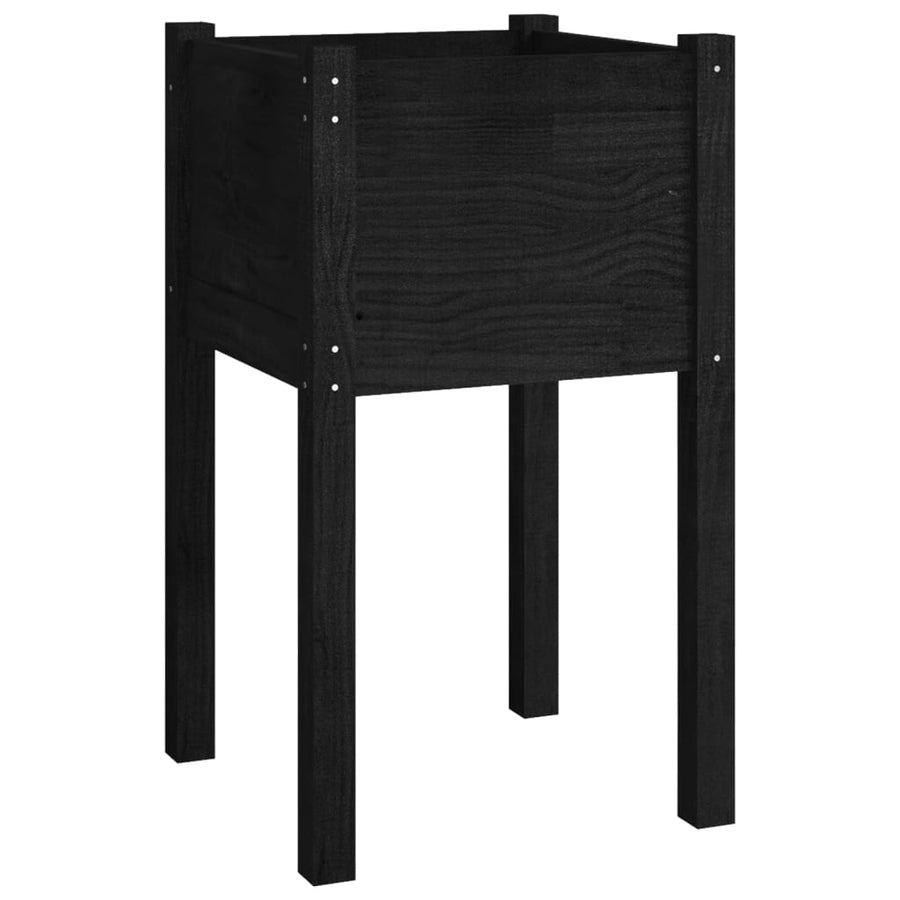 Plantenbak 40X40X70 Cm Massief Grenenhout 1 Zwart