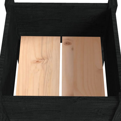 Plantenbak 40X40X70 Cm Massief Grenenhout 1 Zwart