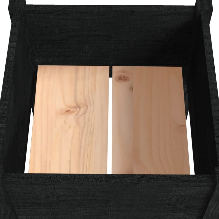 Plantenbak 40X40X70 Cm Massief Grenenhout 1 Zwart
