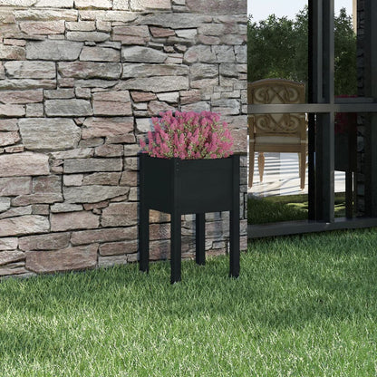 Plantenbak 40X40X70 Cm Massief Grenenhout 1 Zwart