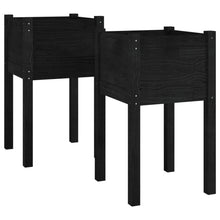 Plantenbakken 40X40X70 Cm Massief Grenenhout 2 1 Zwart