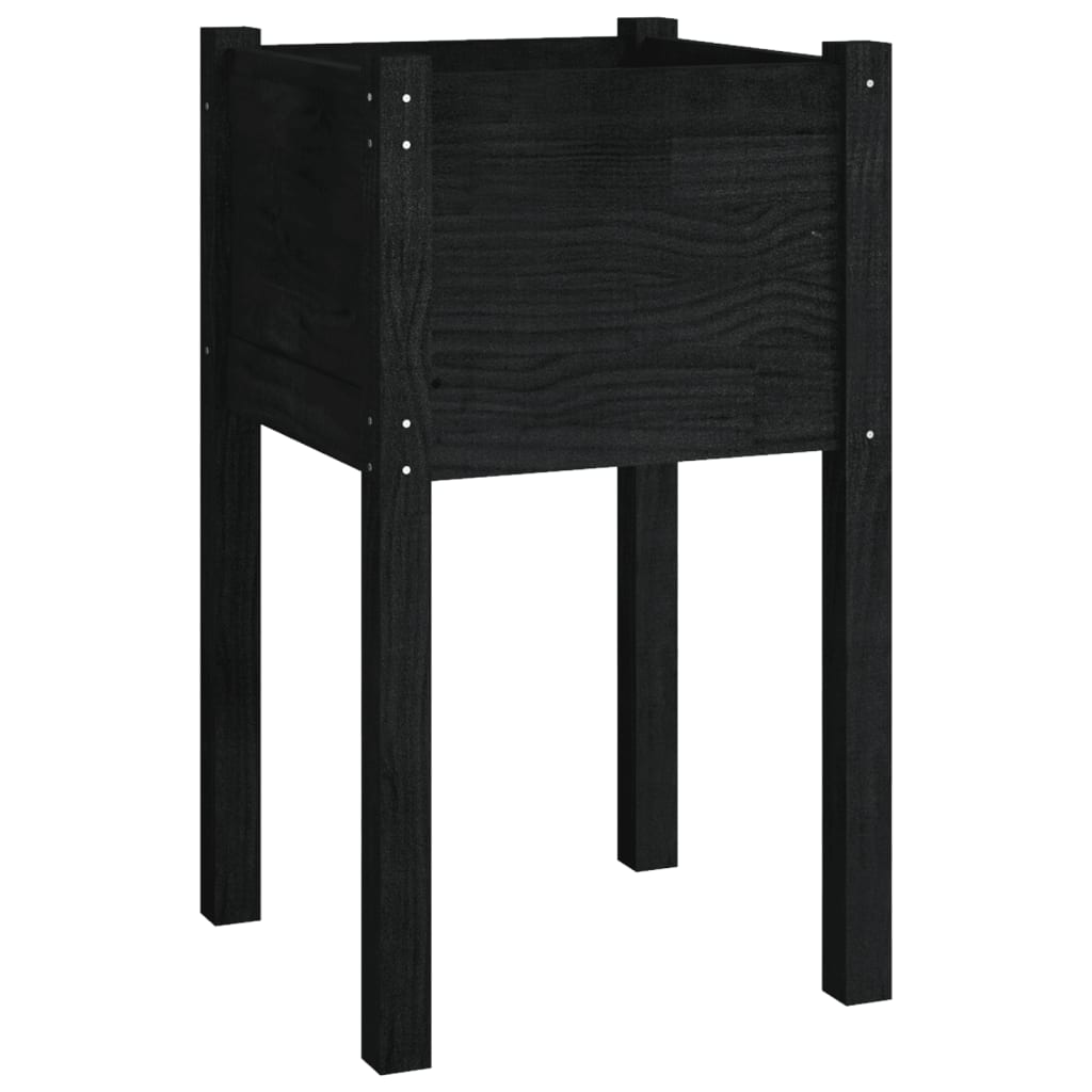 Plantenbakken 40X40X70 Cm Massief Grenenhout 2 1 Zwart