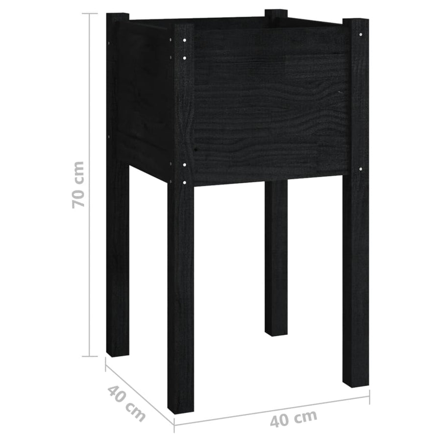 Plantenbakken 40X40X70 Cm Massief Grenenhout 2 1 Zwart