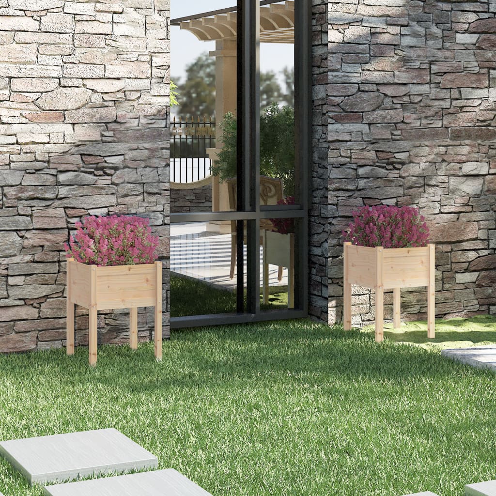 Plantenbakken 50X50X70 Cm Massief Grenenhout 2 1 Naturel