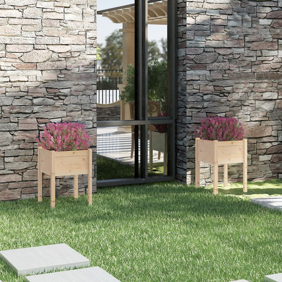 Plantenbakken 50X50X70 Cm Massief Grenenhout 2 1 Naturel