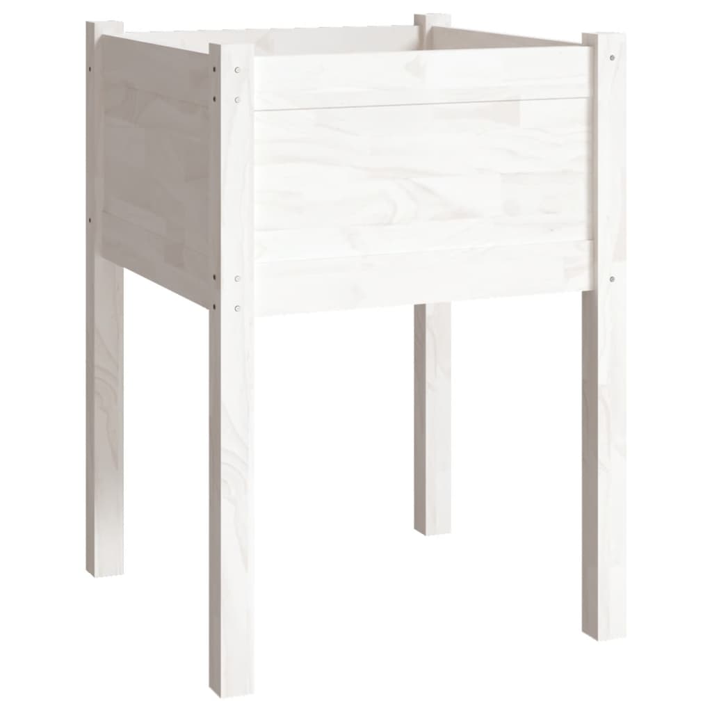 Plantenbak 50X50X70 Cm Massief Grenenhout 1 Wit