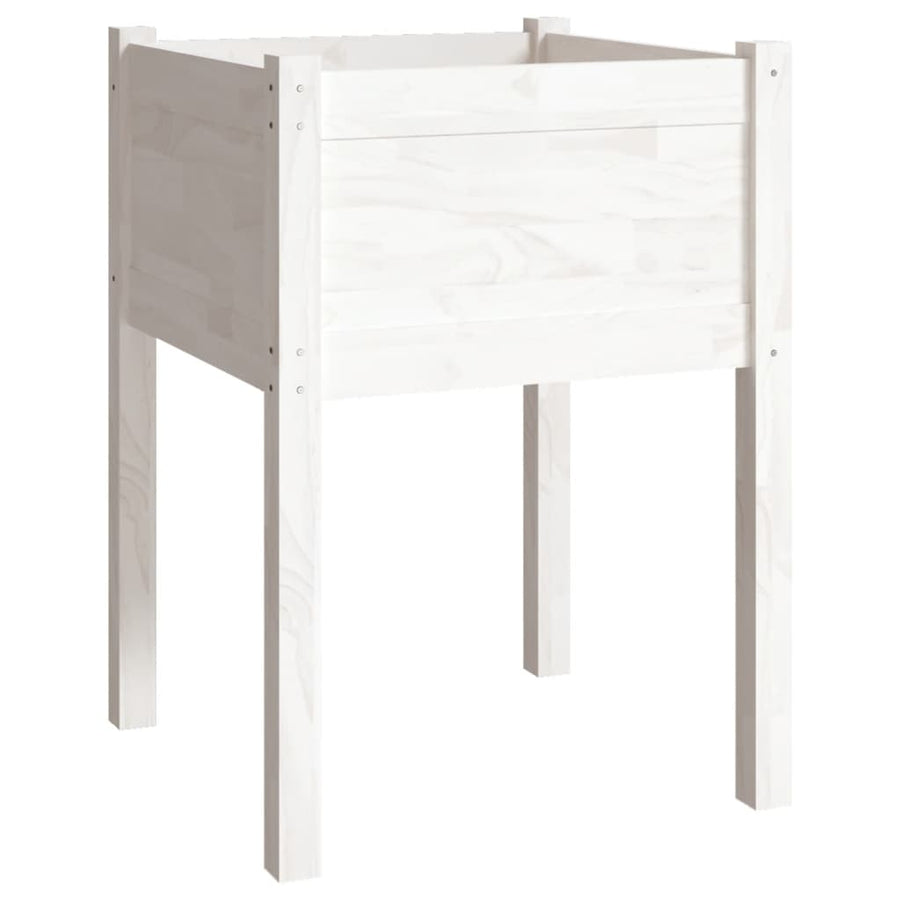 Plantenbak 50X50X70 Cm Massief Grenenhout 1 Wit