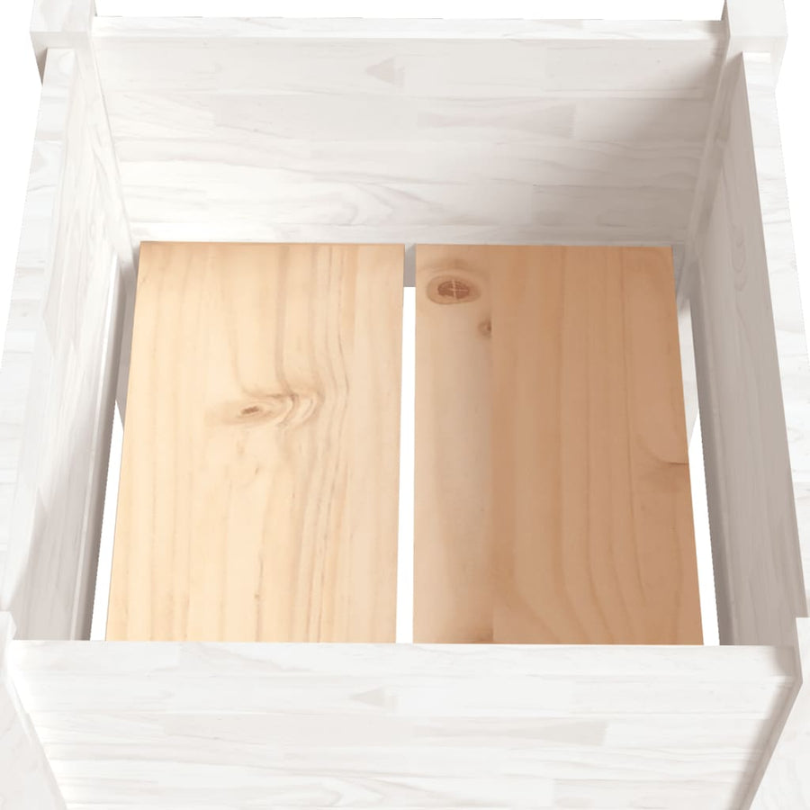 Plantenbakken 50X50X70 Cm Massief Grenenhout 2 1 Wit