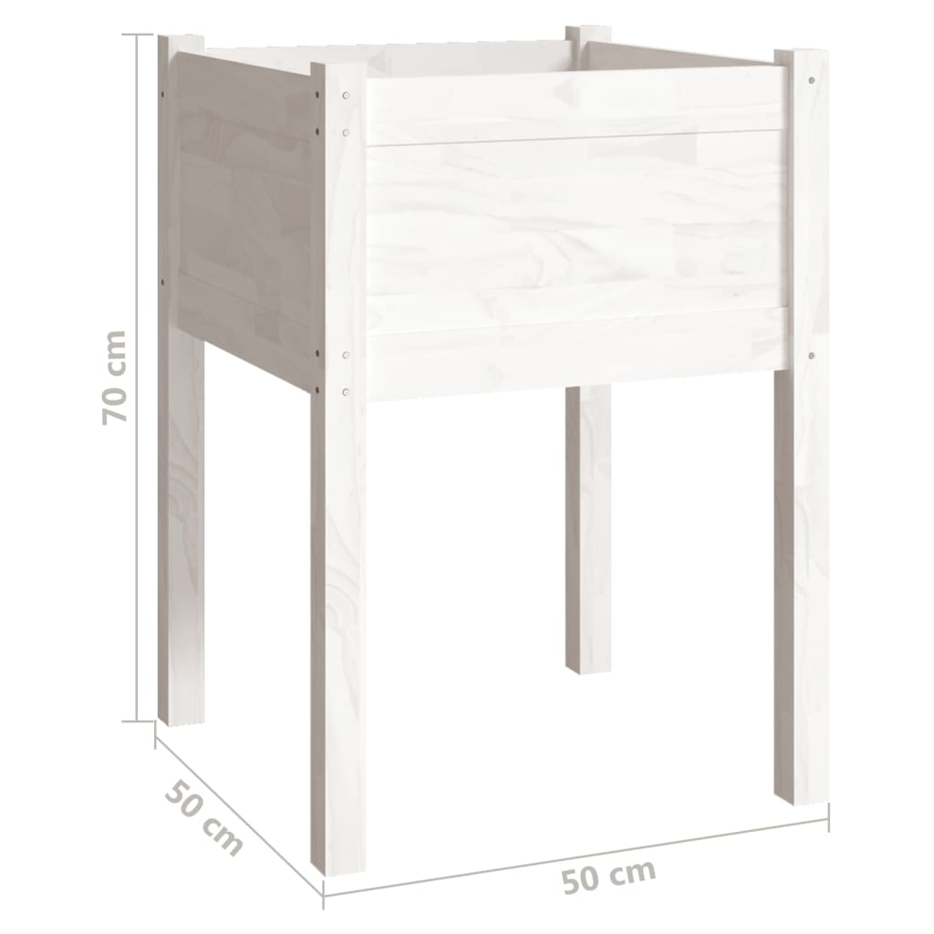 Plantenbakken 50X50X70 Cm Massief Grenenhout 2 1 Wit