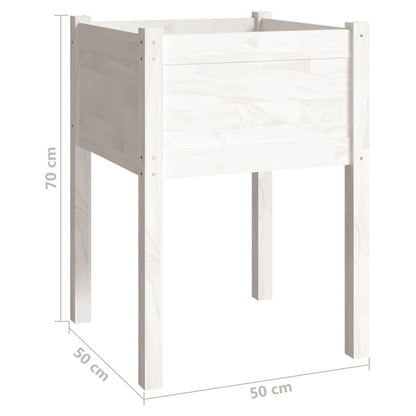 Plantenbakken 50X50X70 Cm Massief Grenenhout 2 1 Wit