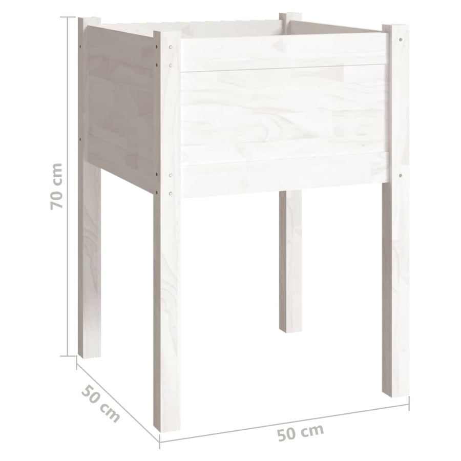 Plantenbakken 50X50X70 Cm Massief Grenenhout 2 1 Wit