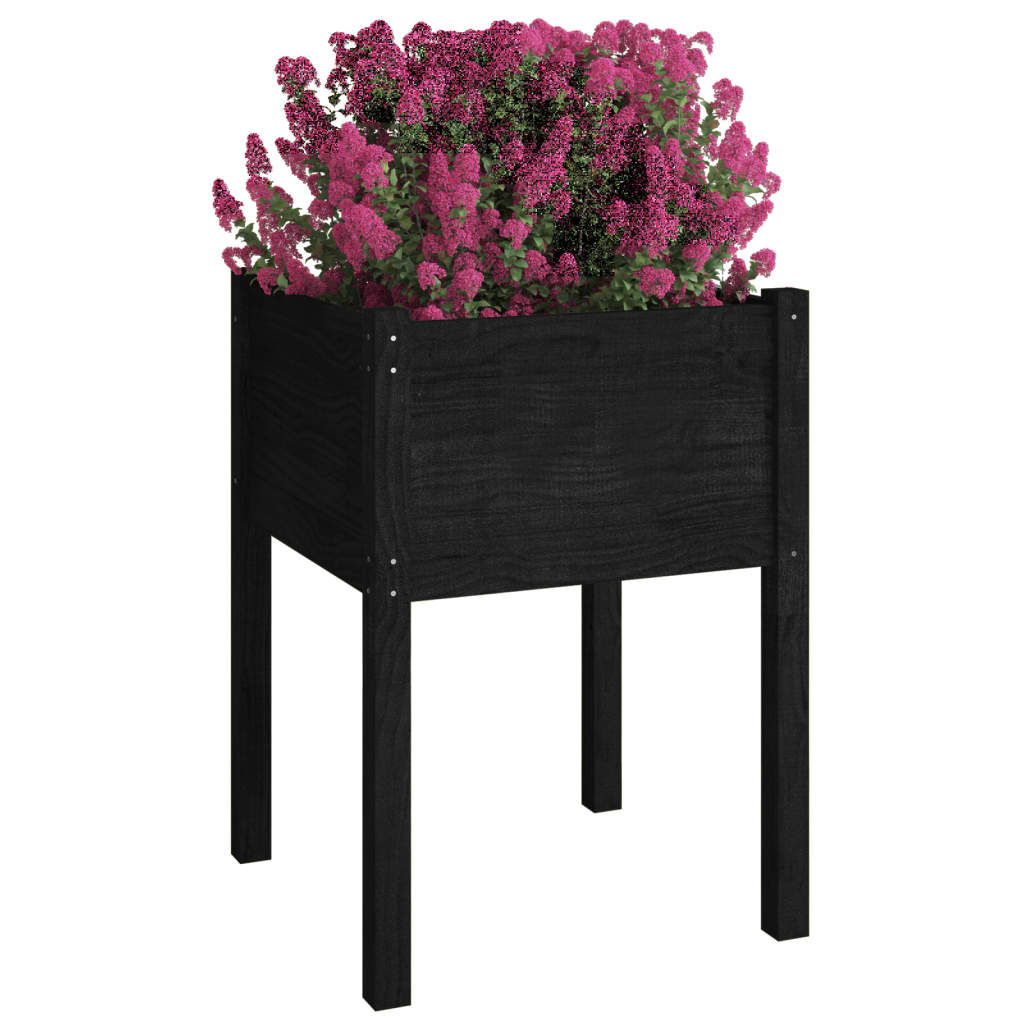Plantenbak 50X50X70 Cm Massief Grenenhout 1 Zwart