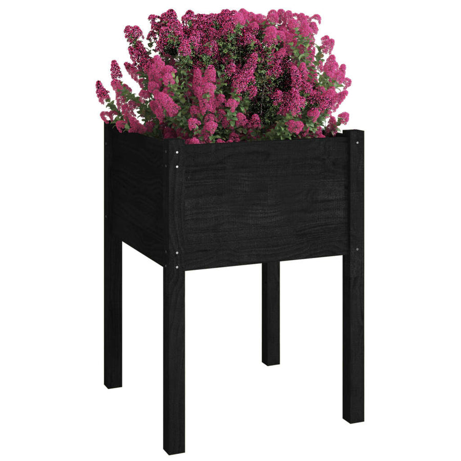 Plantenbak 50X50X70 Cm Massief Grenenhout 1 Zwart