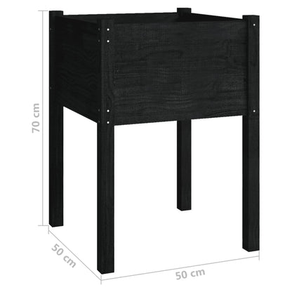 Plantenbak 50X50X70 Cm Massief Grenenhout 1 Zwart