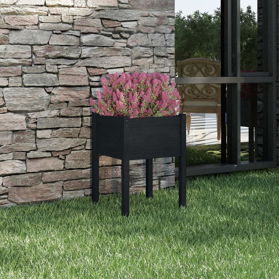Plantenbak 50X50X70 Cm Massief Grenenhout 1 Zwart