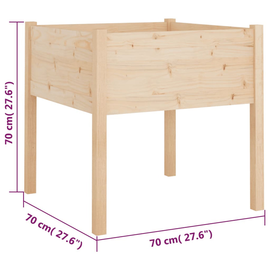 Plantenbak 70X70X70 Cm Massief Grenenhout 1 Naturel