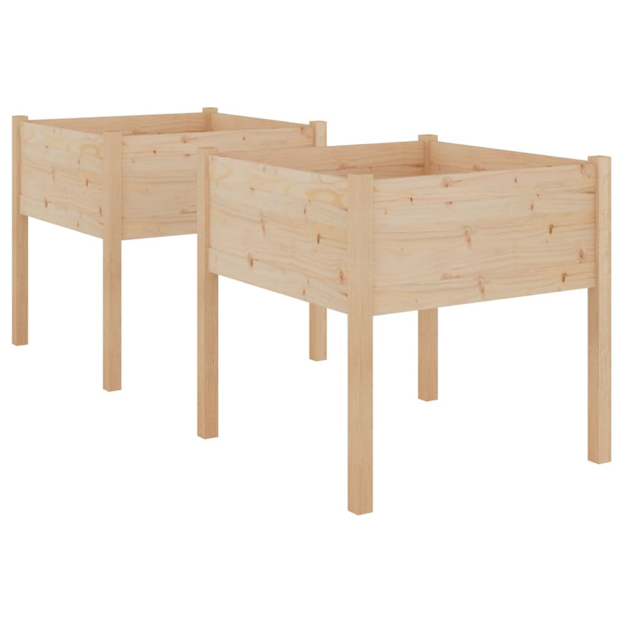 Plantenbakken 70X70X70 Cm Massief Grenenhout 2 Naturel