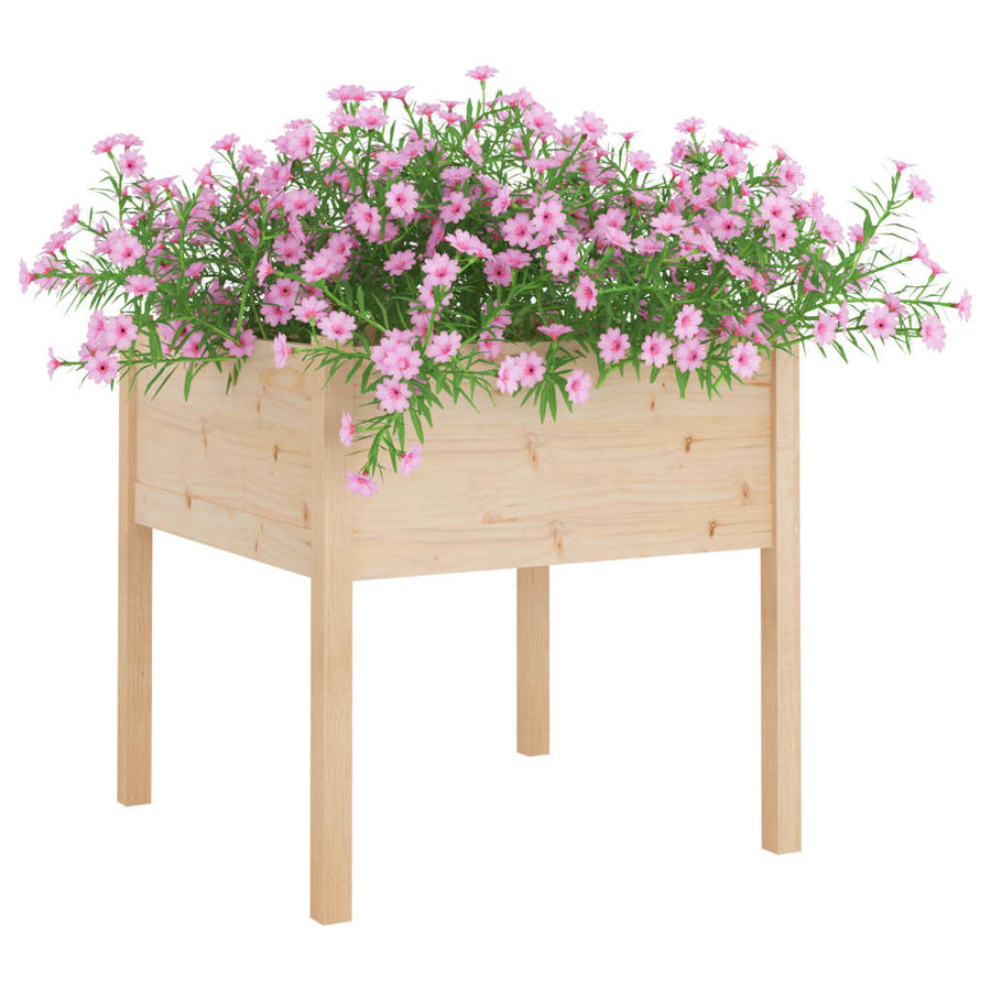 Plantenbakken 70X70X70 Cm Massief Grenenhout 2 Naturel