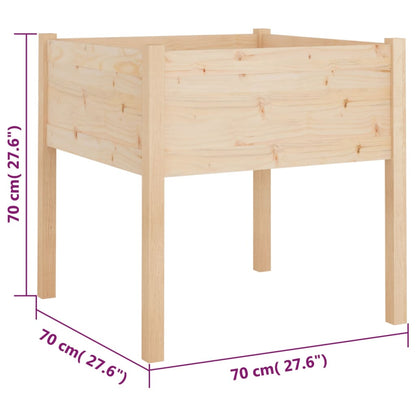 Plantenbakken 70X70X70 Cm Massief Grenenhout 2 Naturel