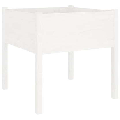 Plantenbak 70X70X70 Cm Massief Grenenhout 1 Wit