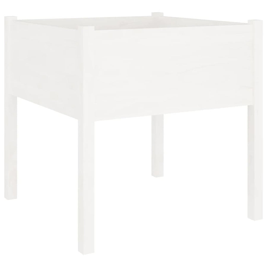 Plantenbak 70X70X70 Cm Massief Grenenhout 1 Wit