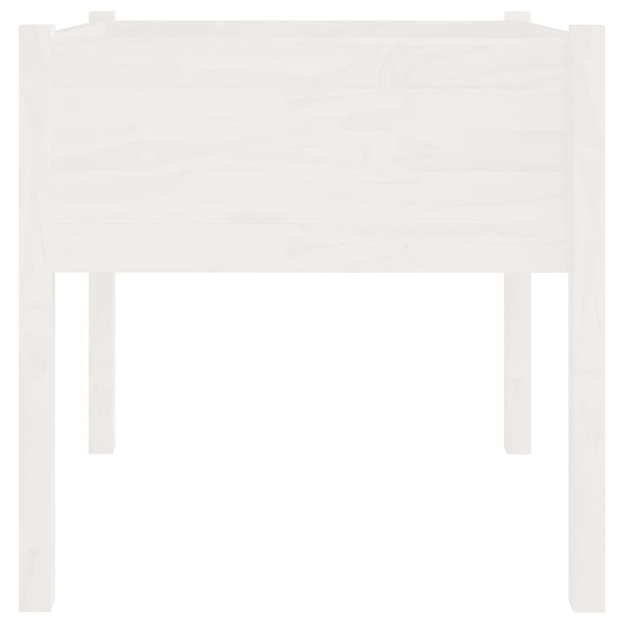 Plantenbak 70X70X70 Cm Massief Grenenhout 1 Wit