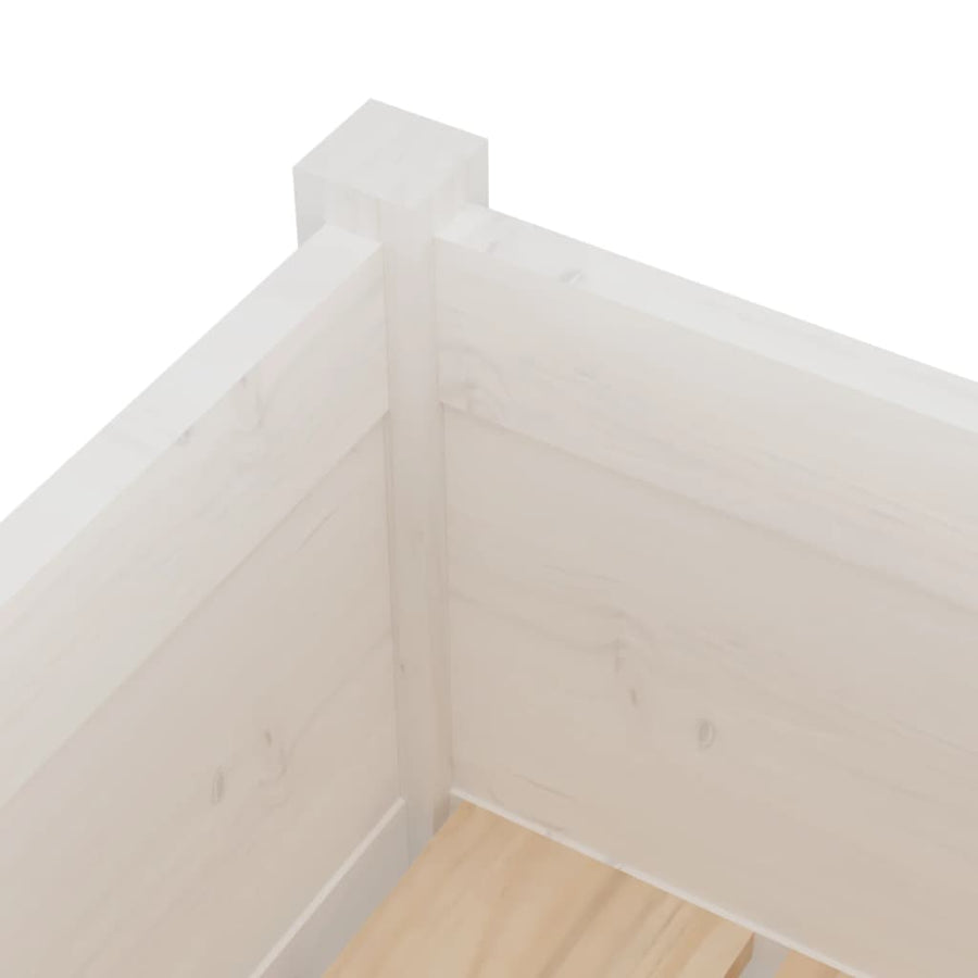 Plantenbak 70X70X70 Cm Massief Grenenhout 1 Wit