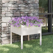 Plantenbak massief grenenhout 70x70x70 cm wit