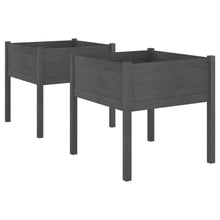 Plantenbakken 70X70X70 Cm Massief Grenenhout 2 Grijs