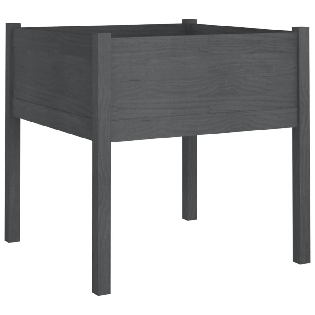 Plantenbakken 70X70X70 Cm Massief Grenenhout 2 Grijs