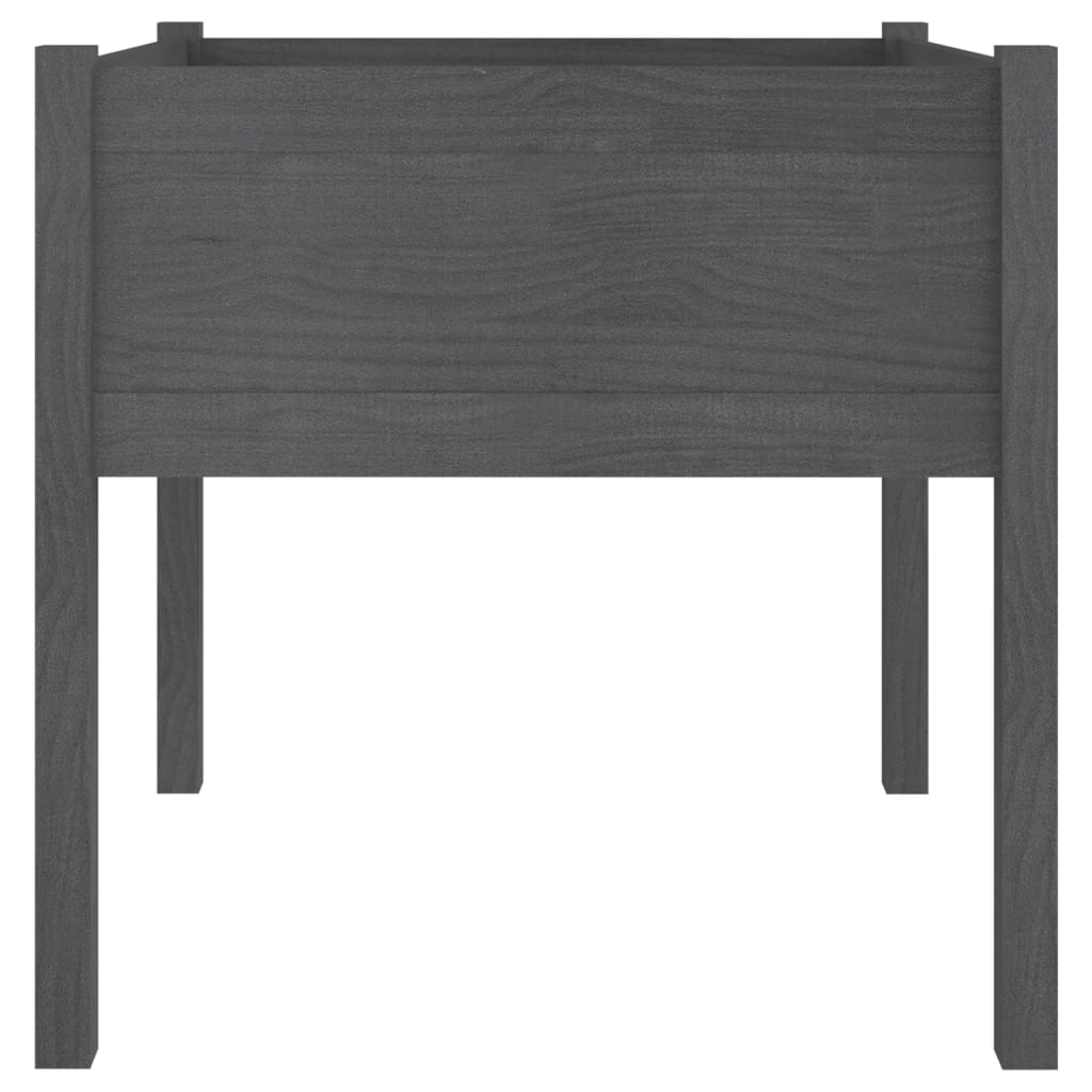 Plantenbakken 70X70X70 Cm Massief Grenenhout 2 Grijs