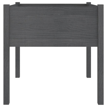 Plantenbakken 70X70X70 Cm Massief Grenenhout 2 Grijs
