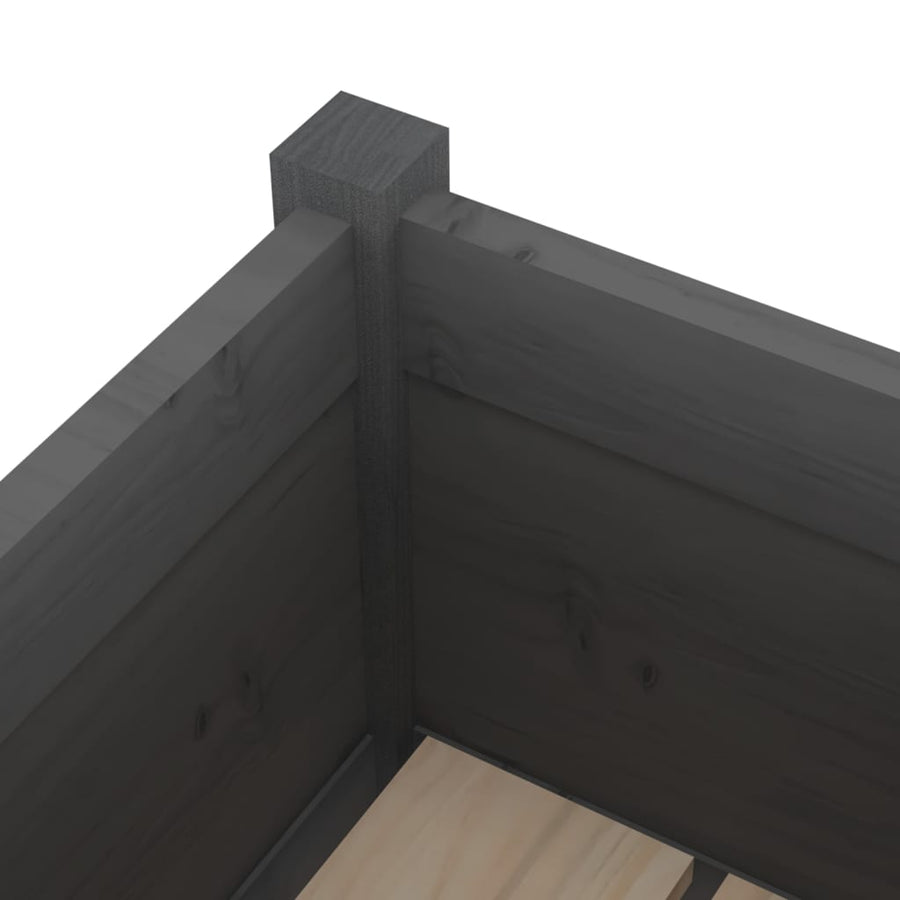 Plantenbakken 70X70X70 Cm Massief Grenenhout 2 Grijs