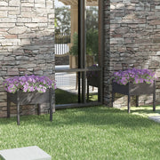 Plantenbak massief grenenhout grijs 70x70x70 cm